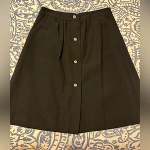 Talbots Black Skirt with Rhinestone Buttons - Size 2